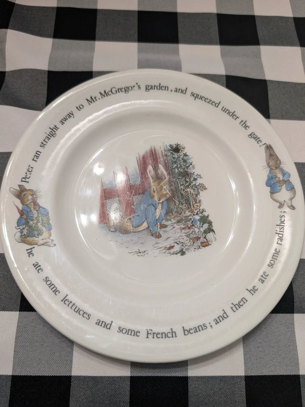 Vtg Wedgwood Peter Rabbit Plate & Bowl Set Beatrix Potter Nurseryware England